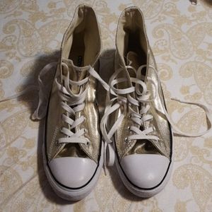 Gold Converse High Tops